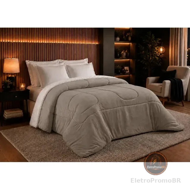 Coberdrom Queen Dupla Face Sherpa Manta Soft Aveludado