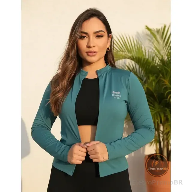 Casaquinho Casaco Blusa Proteção Solar Uv50+ Praia Academia