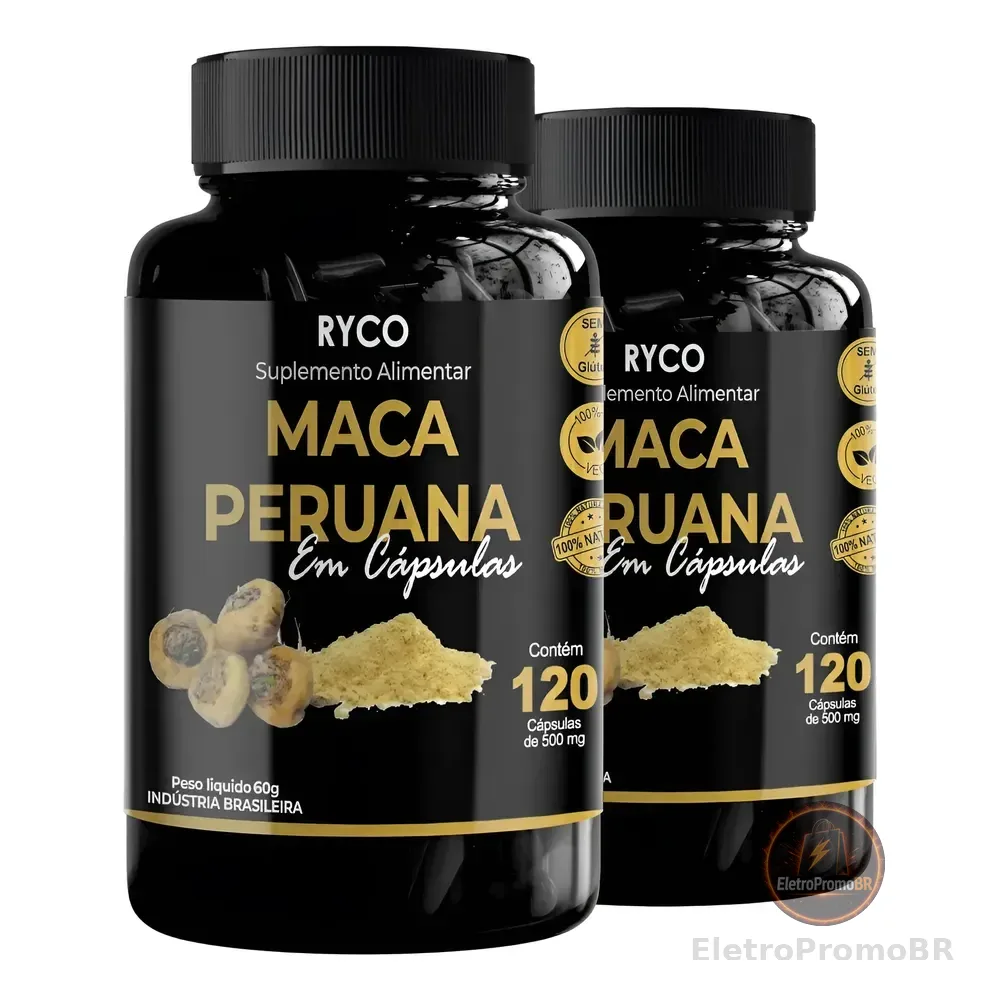 2x Maca Peruana 120 Cápsulas Original- Envio Já Sem Sabor