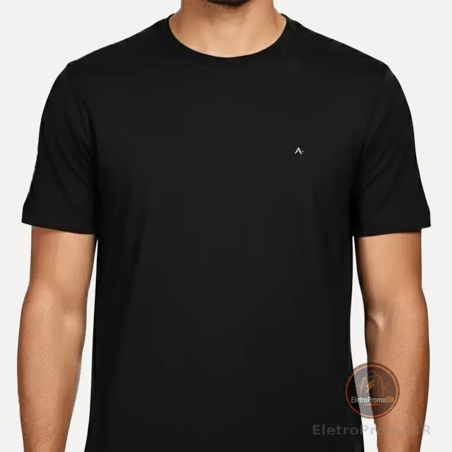 Camiseta Aramis Masculina Crewneck Basic Lisa  Preta M/m
