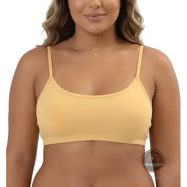 Top Fitness Feminino Selene Poliamida Suplex Bojo Removível