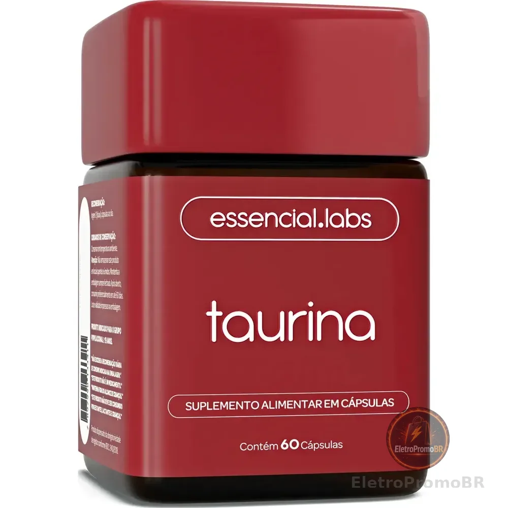 Taurina Com 1000mg Por Dose - Fórmula Exclusiva Com Máxima Concentração E Absorção - 60 Cápsulas Sem Sabor