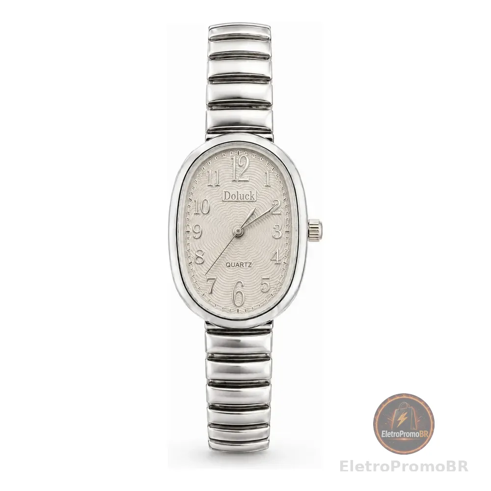 Relógio De Pulso Minimalista Old Money Feminino Premium Moda Prata Cx Branca