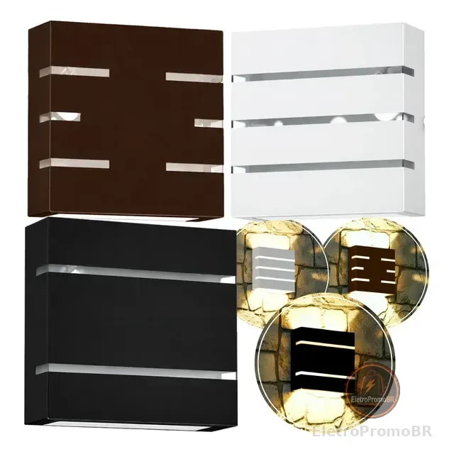 Arandela Slim Externa 2/3/6 Frisos 2 Focos Interna Parede