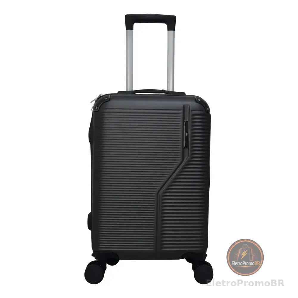 Mala Viagem/bordo 10kg Rodas Dupla 360° Cadeado Acoplado - P Cor Preto 8130