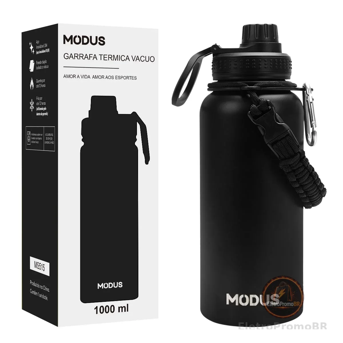 MODUS Garrafa Térmica Esportiva De Inox Com Isolamento A Vácuo 950ML