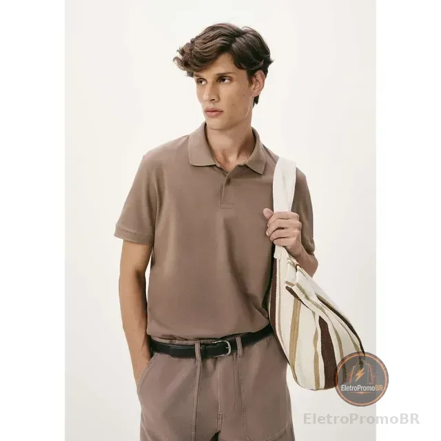 Camisa Polo Básica Masculina Manga Curta Em Piquet Hering