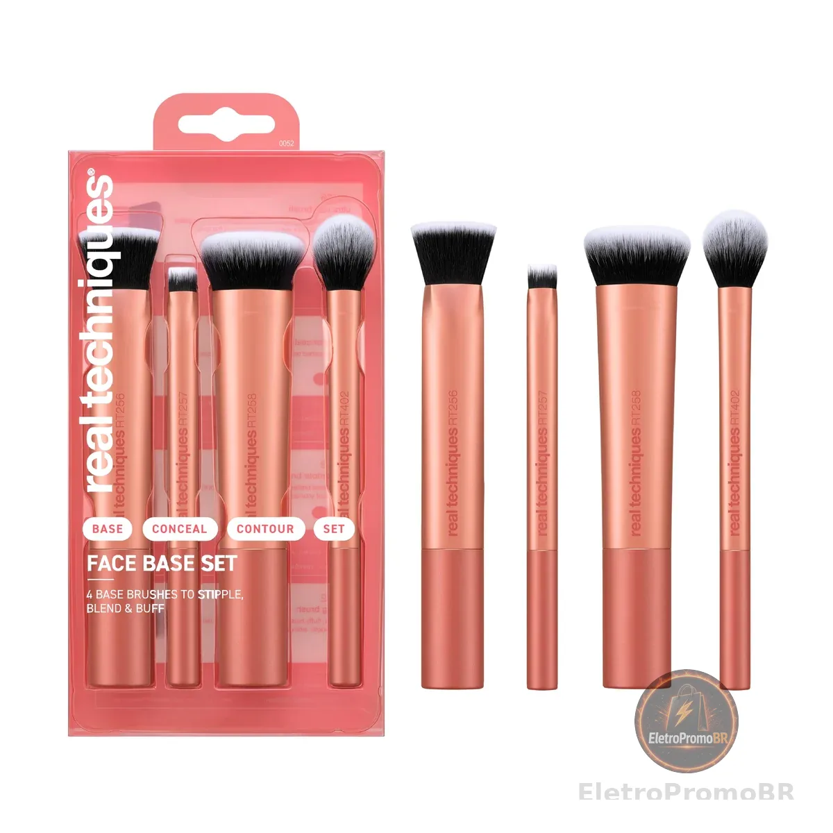 Real Techniques - Kit 4 pincéis Base e Face