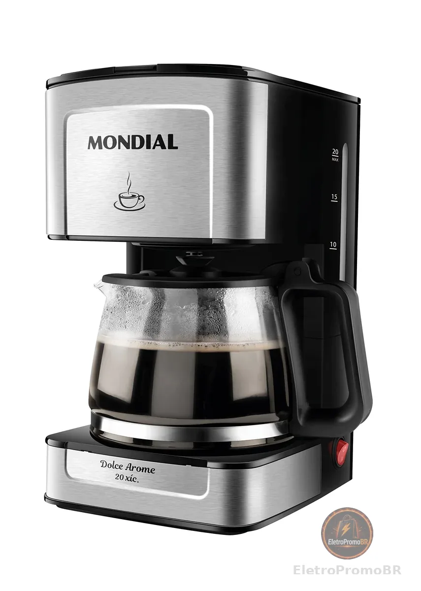 MONDIAL Cafeteira Elétrica Dolce Arome, 110V, 550W, Preto/Inox - C-43-20X-SI