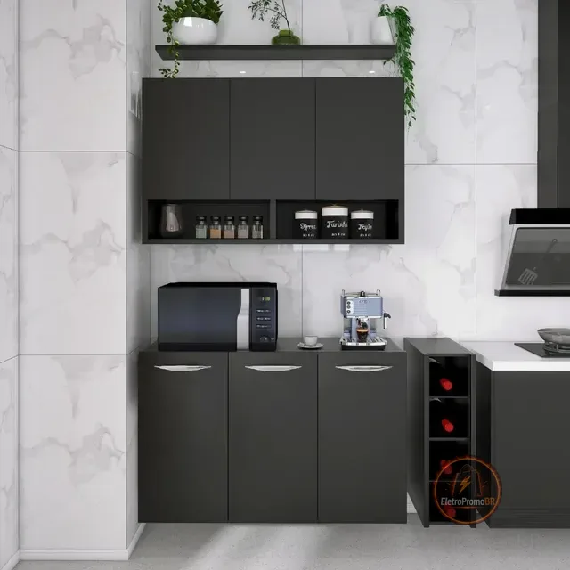 Armário Balcão Aéreo Casa Cozinha 3 Portas