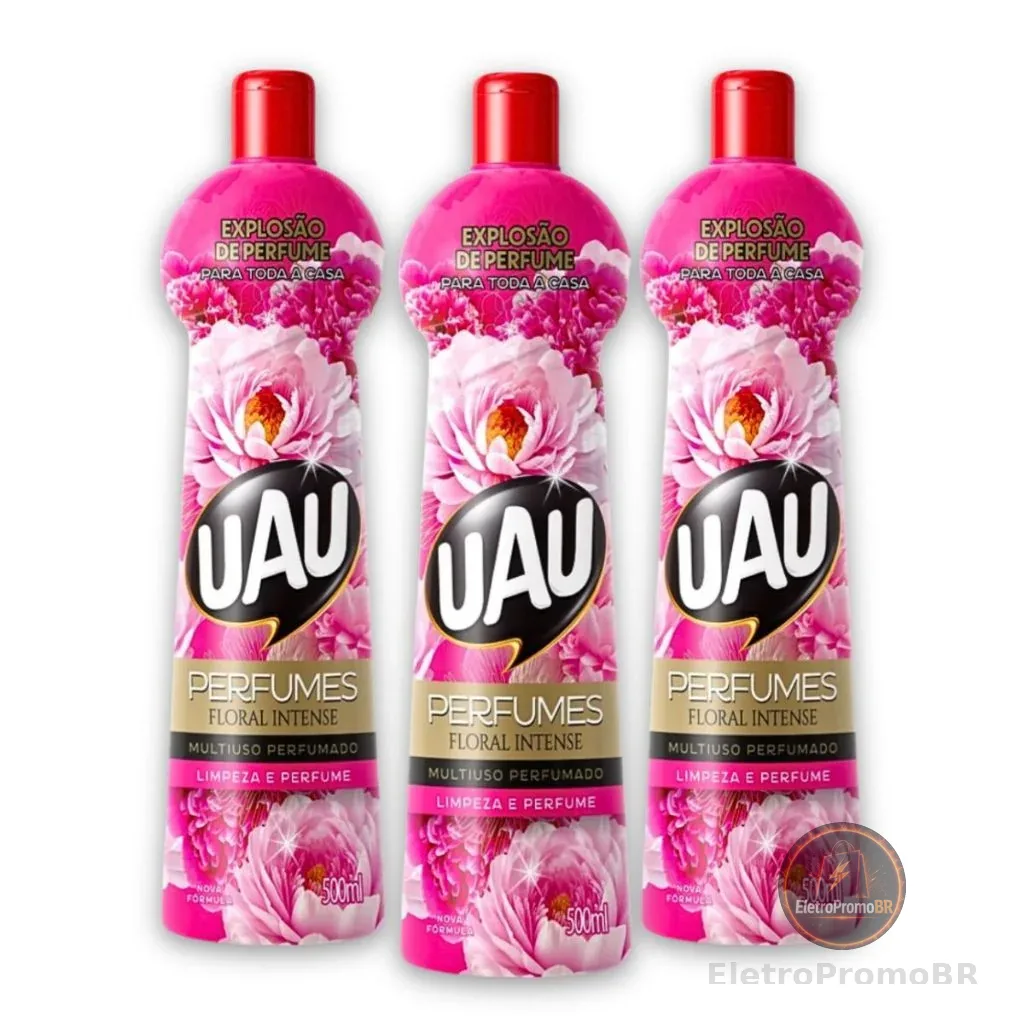 Kit 3un Limpador Multiuso 500ml Uau Floral