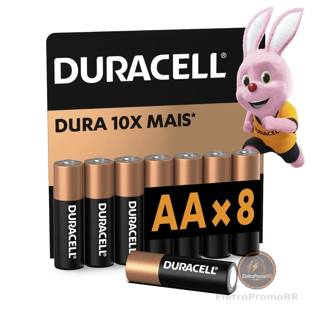 Pilha Alcalina Duracell AA cartela com 8UN
