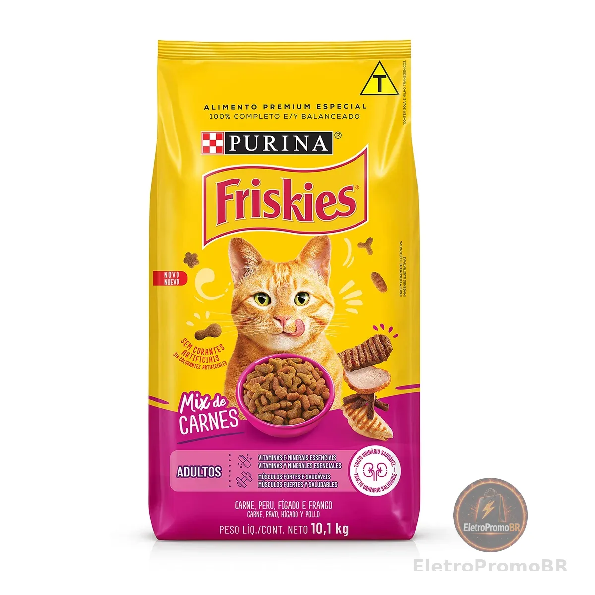 Purina Ração Gatos Adultos Friskies Mix De Carnes 10.1Kg