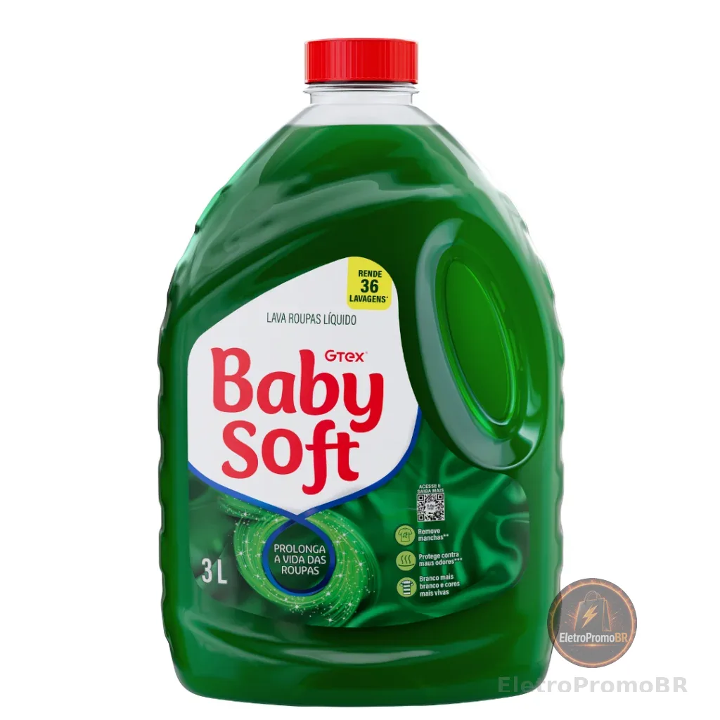 Lava Roupas Líquido Baby Soft Max Performance Verde - 3l