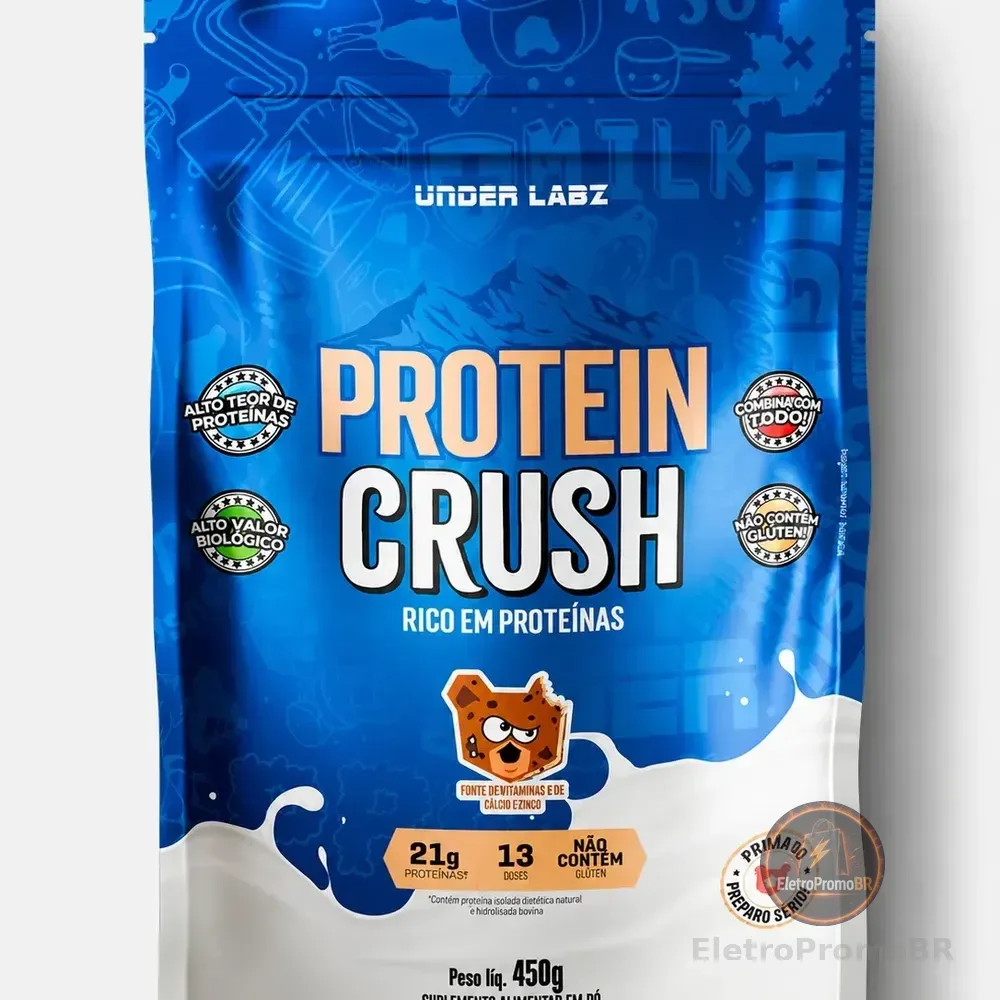 Protein Crush 450g Under Labz 100% Whey Protein Coenzima Q10 Cookies E Cream