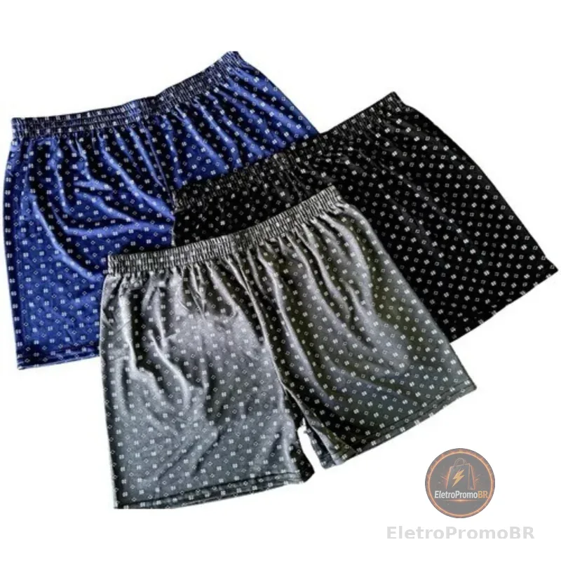 Kit Cueca Samba Canção Masculino Short de Dormir