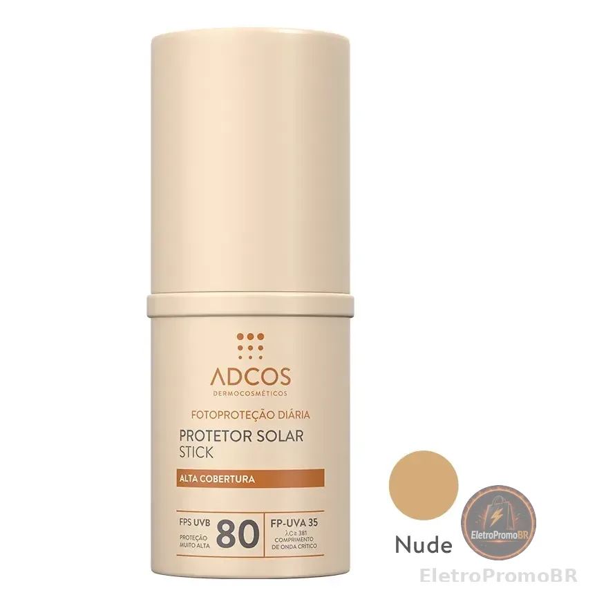 Protetor Solar Adcos Tonalizante Base Stick Fps80 17g- Nude