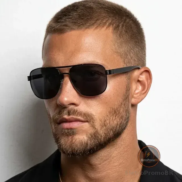 Oculos De Sol Quadrado Aviador Premium Original Classico