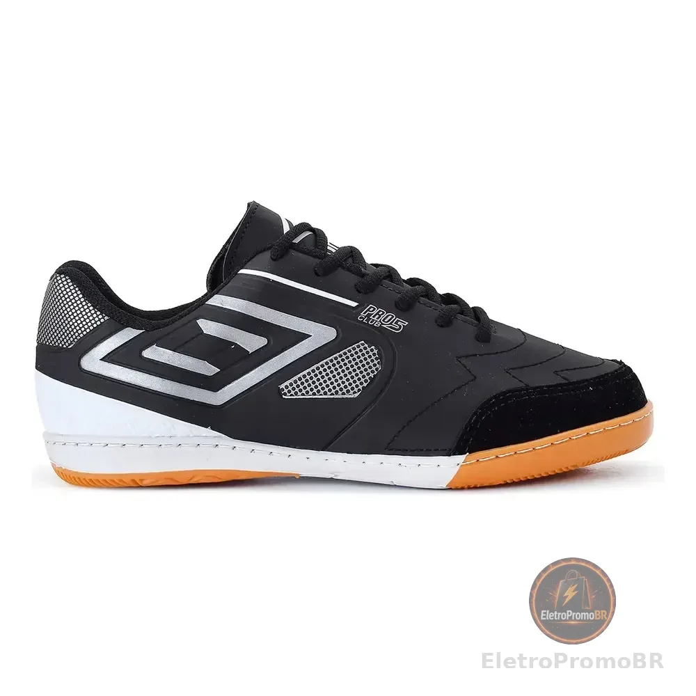 Chuteira Futsal Umbr Pro 5 Club Salão Quadra Macia Leve Preto 40 Br