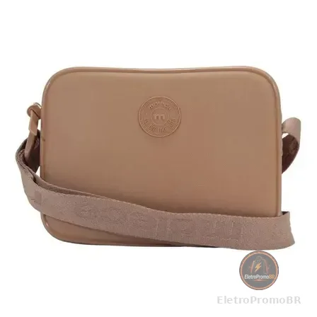 Bolsa Feminina Moleca Transversal Quadrada Lateral 50007 Cor Nude 658 Cor Da Correia De Ombro Nude Desenho Do Tecido Liso Ouro