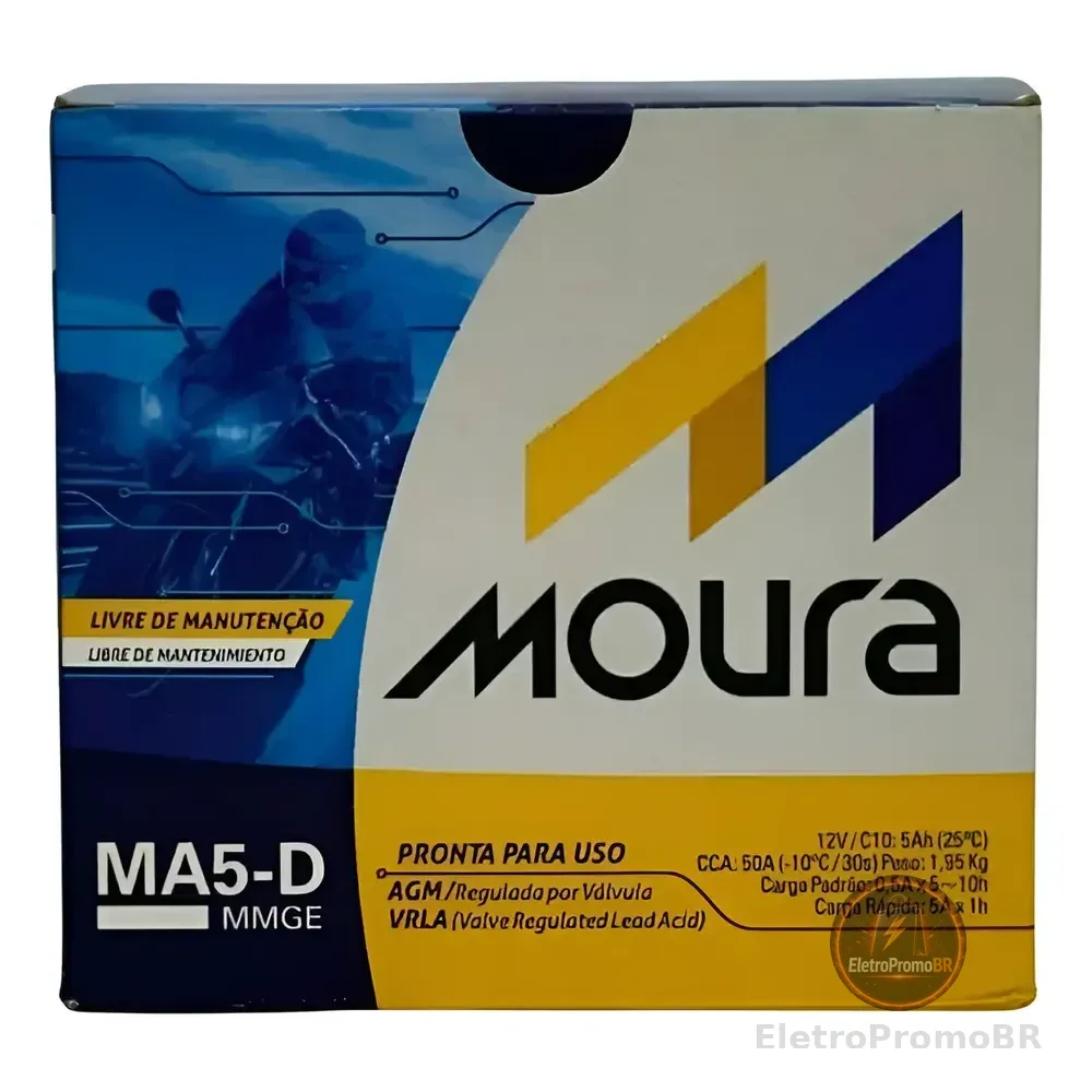 Bateria 5ah Cg 125ks Cg 150 Titan 150 Ks Biz 125ks Mour Moto Direito
