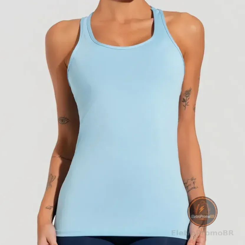 Camiseta Fitness Feminina Modelo Nadador Justa Soul Dlk Azul M