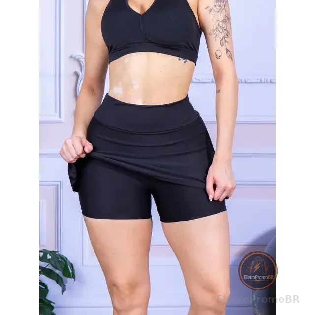 Short Saia Fitness Roupa Feminina Academia Suplex Atacado