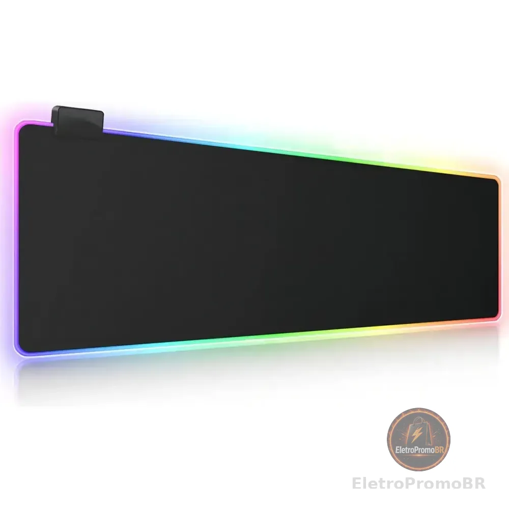 Mousepad Gamer Rgb 11 Modos, Profissional Preto