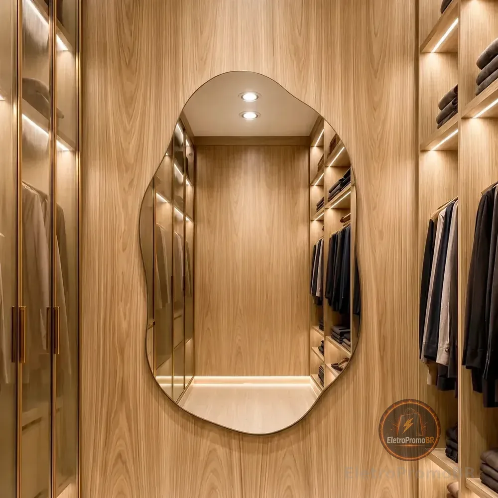 Espelho Vildrex Roma 70x50cm Design Moderno Lapidado Luxo Suporte