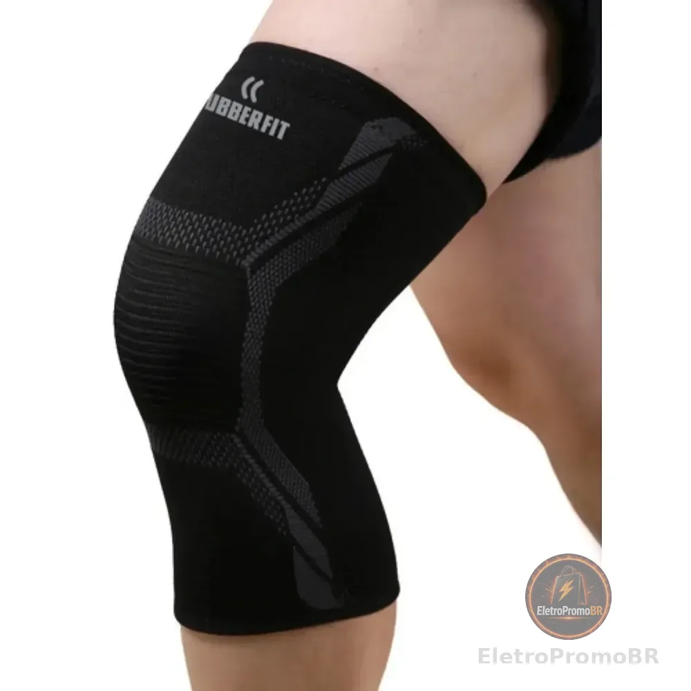 Joelheira De Compressão Crossfit Corrida Premium Original Preta Tamanho G Preto