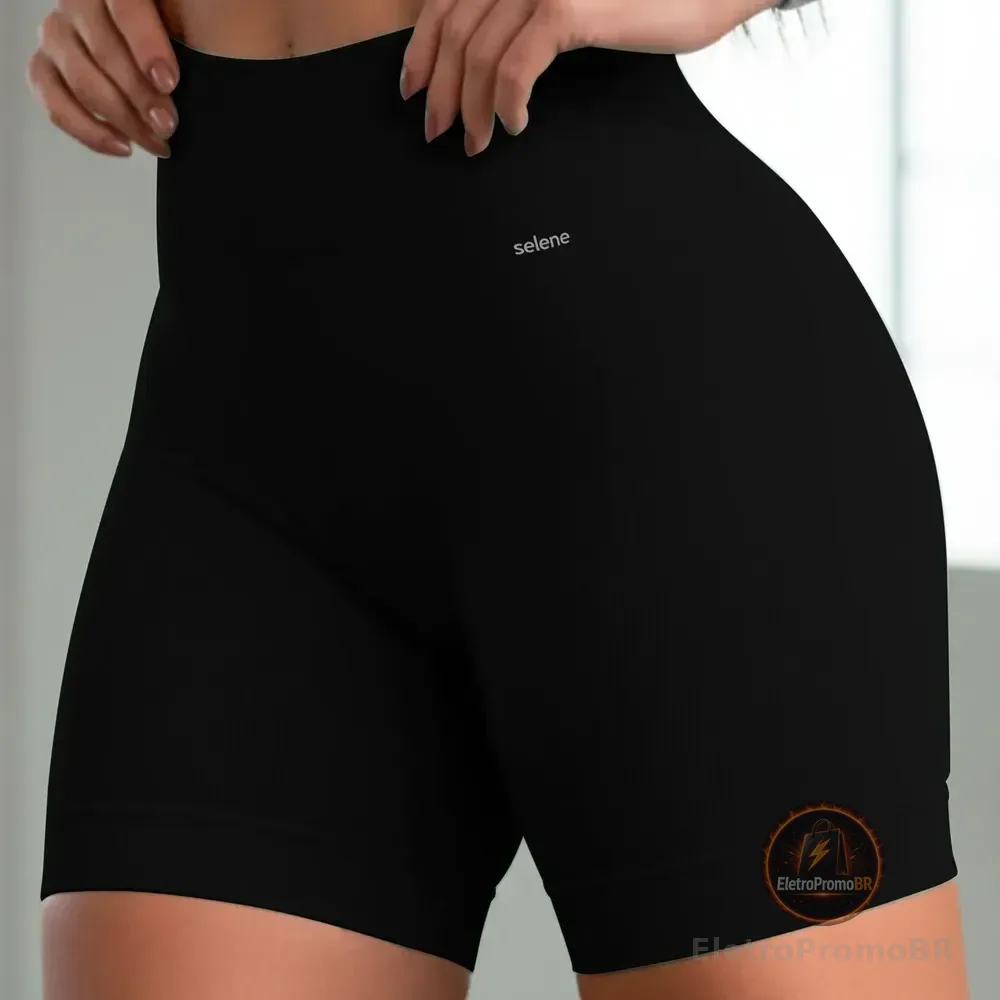 Short Academia Feminino Poliamida Selene Zero Transparência Preto Short Fitness Short Esportivo Short Legging Short Selene Short Poliamida Shortinho G Short Zero Transparência