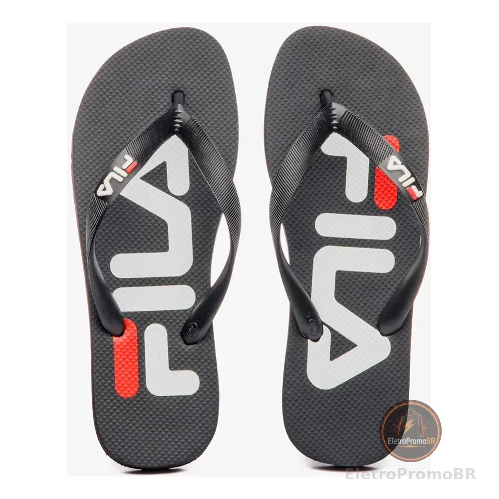 Chinelo Fila Fingers Original Confortável Antiderrapante Preto/branco Não Se Aplica 41/42