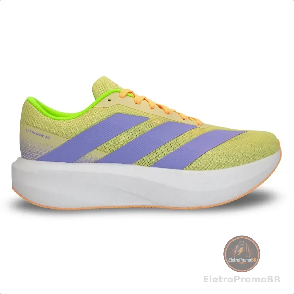 Tênis adidas Unissex Latin Run 3.0 Corrida Treino Amarelo E Roxo 41