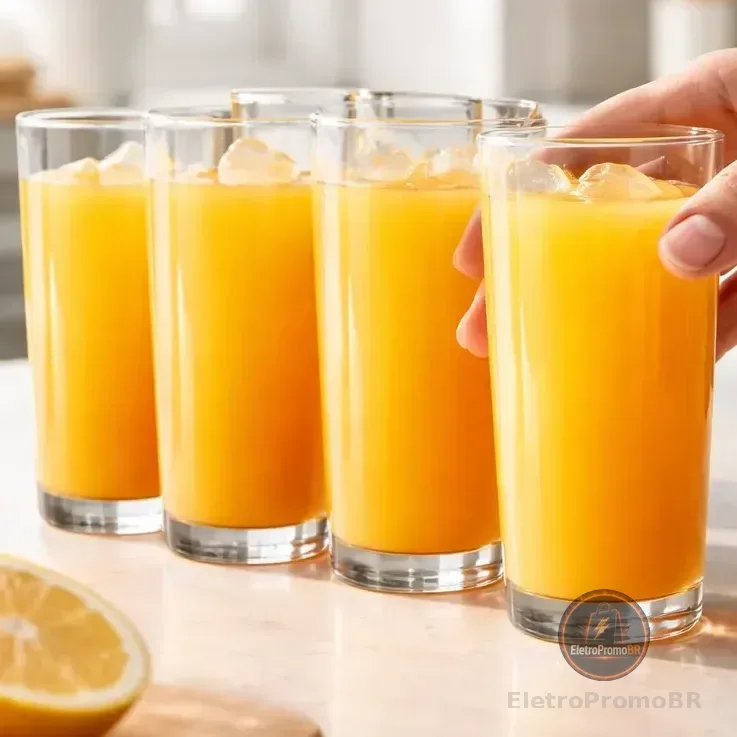 Jogo De Copos De Vidro Long Drink Para Água E Suco 225ml 6pc Transparente