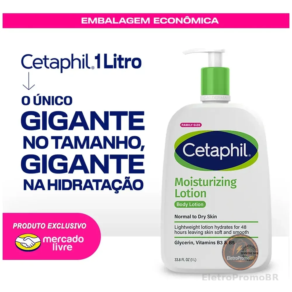 Loção hidratante Cetaphil para pele normal a seca x 1 L