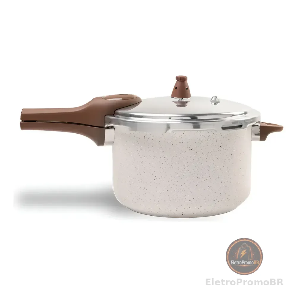 Panela Pressao Brinox 4952/103 Ceramic Pressure Indução 6,8l Vanilla