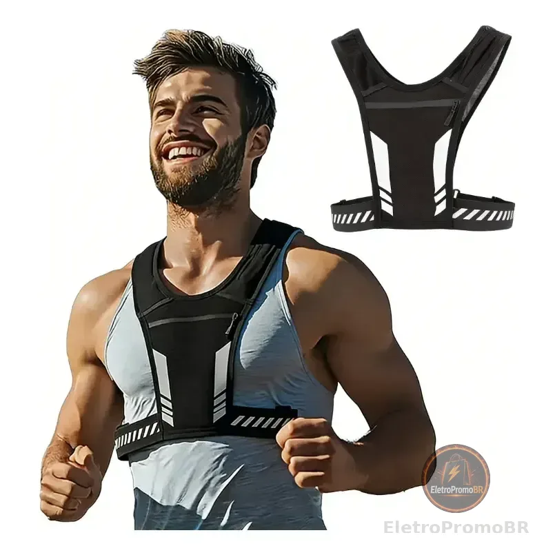 Colete Corrida Running Mochila De Hidratação Ciclismo Preto