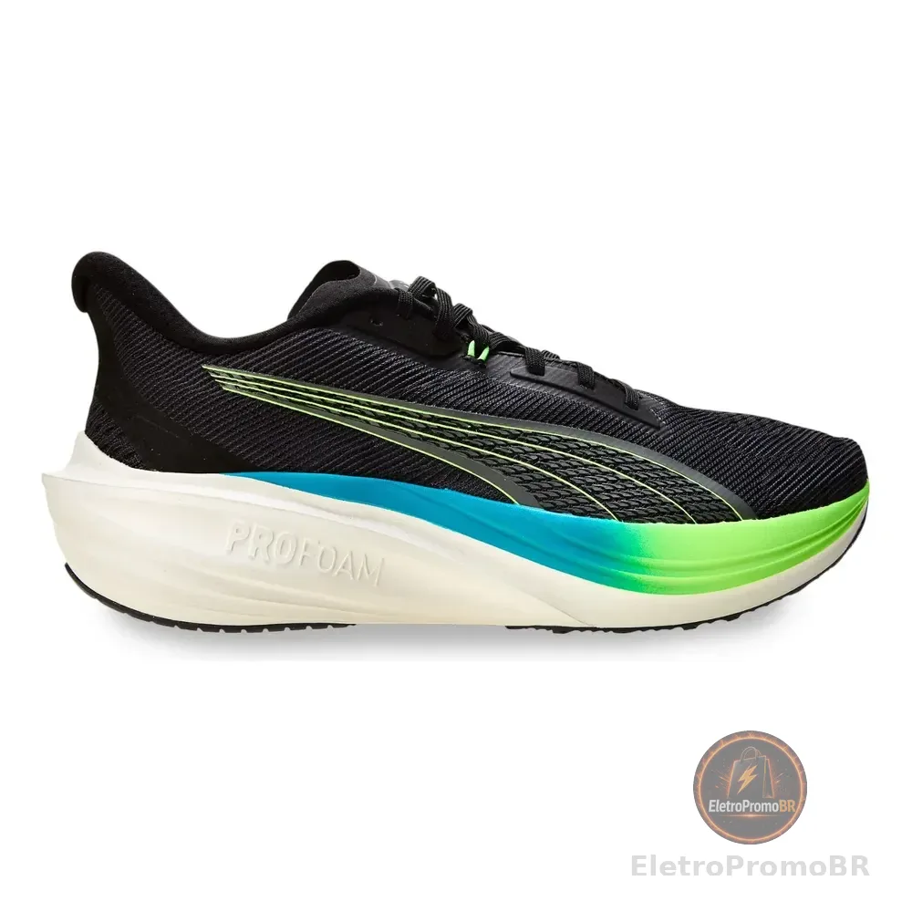 Tênis Esportivo Masculino E Feminino Darter Pro Puma Puma Black-green Glare-tropical Blue Lisa 40 Br