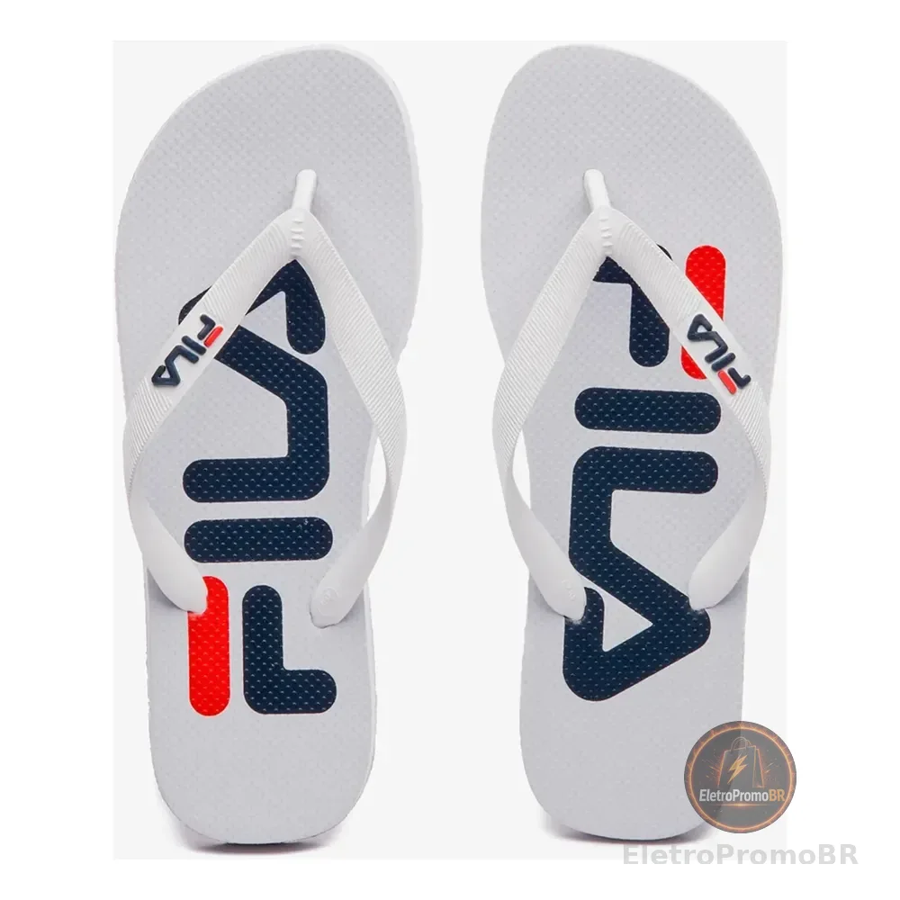 Chinelo Fila Fingers Original Confortável Antiderrapante Branco/marinho Não Se Aplica 41/42