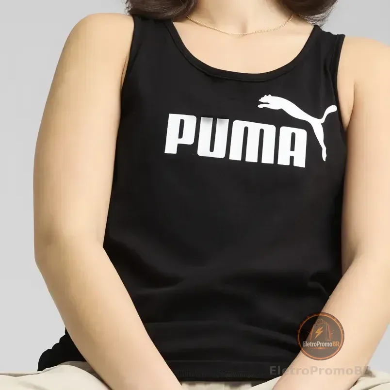 Regata Feminina Ess No. 1 Logo Slim Puma Puma Black Geométrico M
