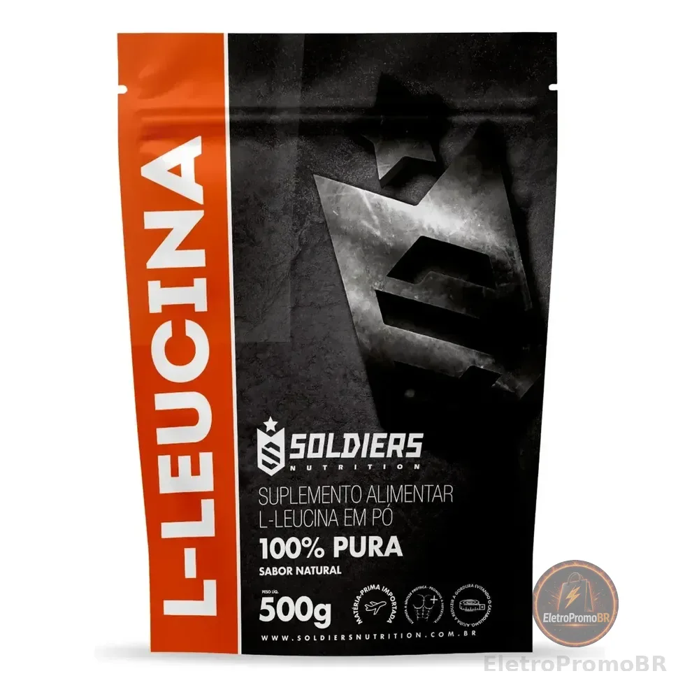 L-leucina Em Pó 500g - 100% Pura - Soldiers Nutrition - Sabor Natural
