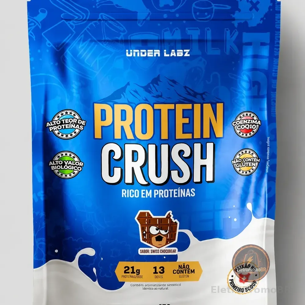 Protein Crush 450g Under Labz 100% Whey Protein Coenzima Q10 Chocolate Suíço