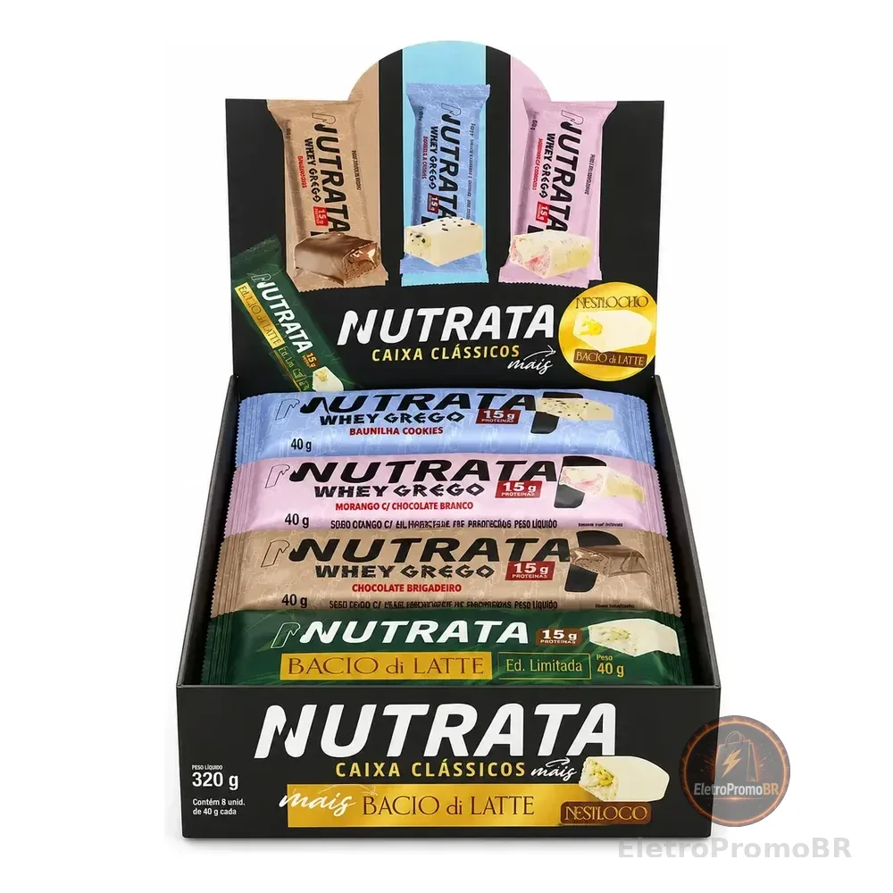 Barra Proteica Nutrata Bacio Caixa Mista 8un 320g Caixa Mista Bacio