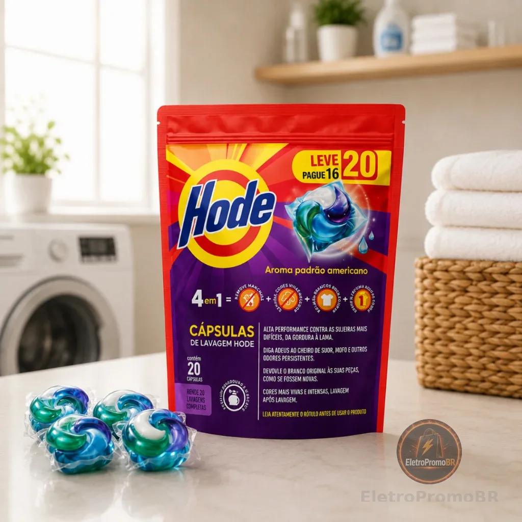 Sabão Cápsula Hode 353g Lava Roupas 4 em 1 Em Cápsula Amaciante Perfume Delicado Suave Detergente