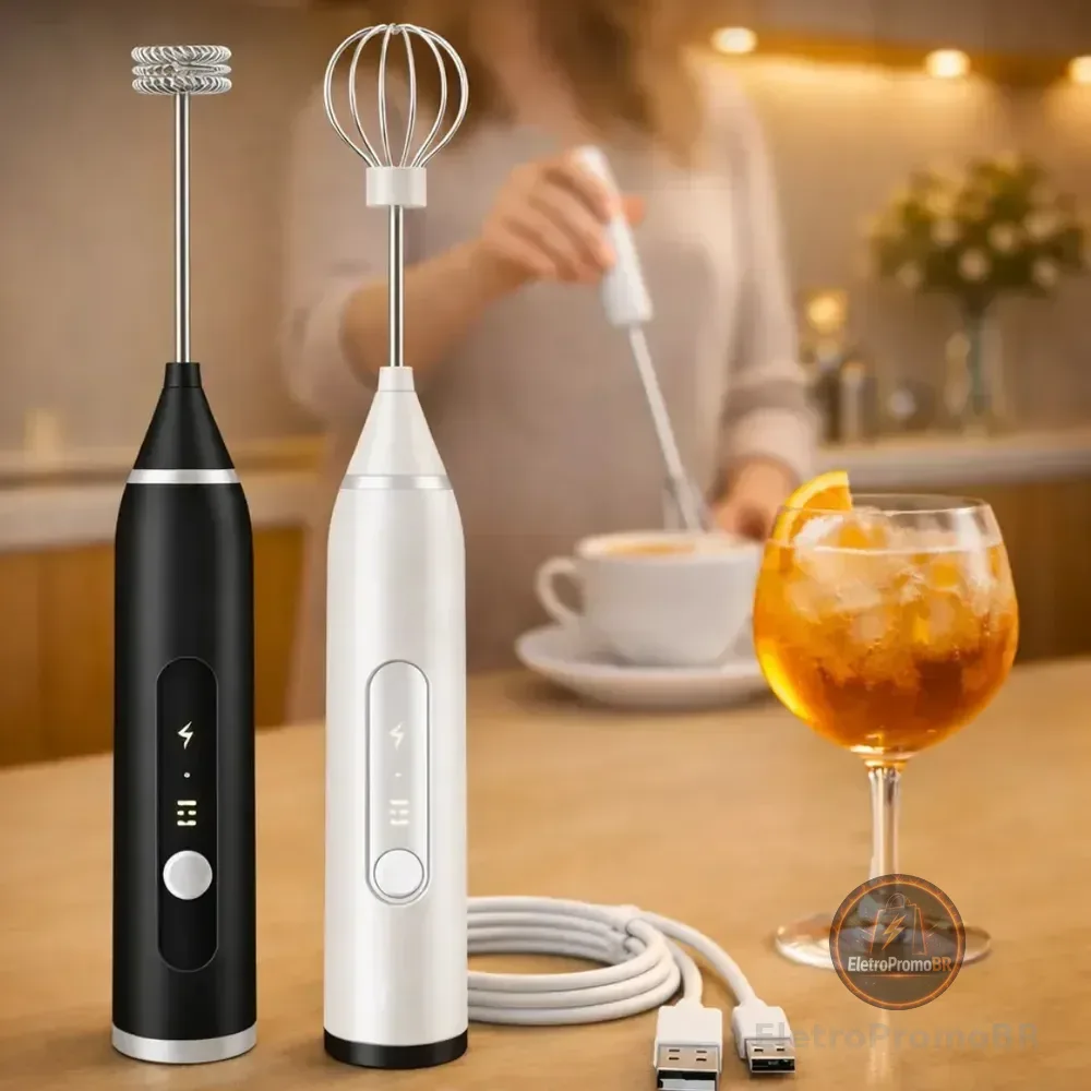 Mini Mixer Misturador De Bebidas Elétrico 2 Em 1 Portátil Recarregável Mexedor De Ovos Whey Leite Café Espuma Shake Drinks Capuccino Suco Comica Sortido
