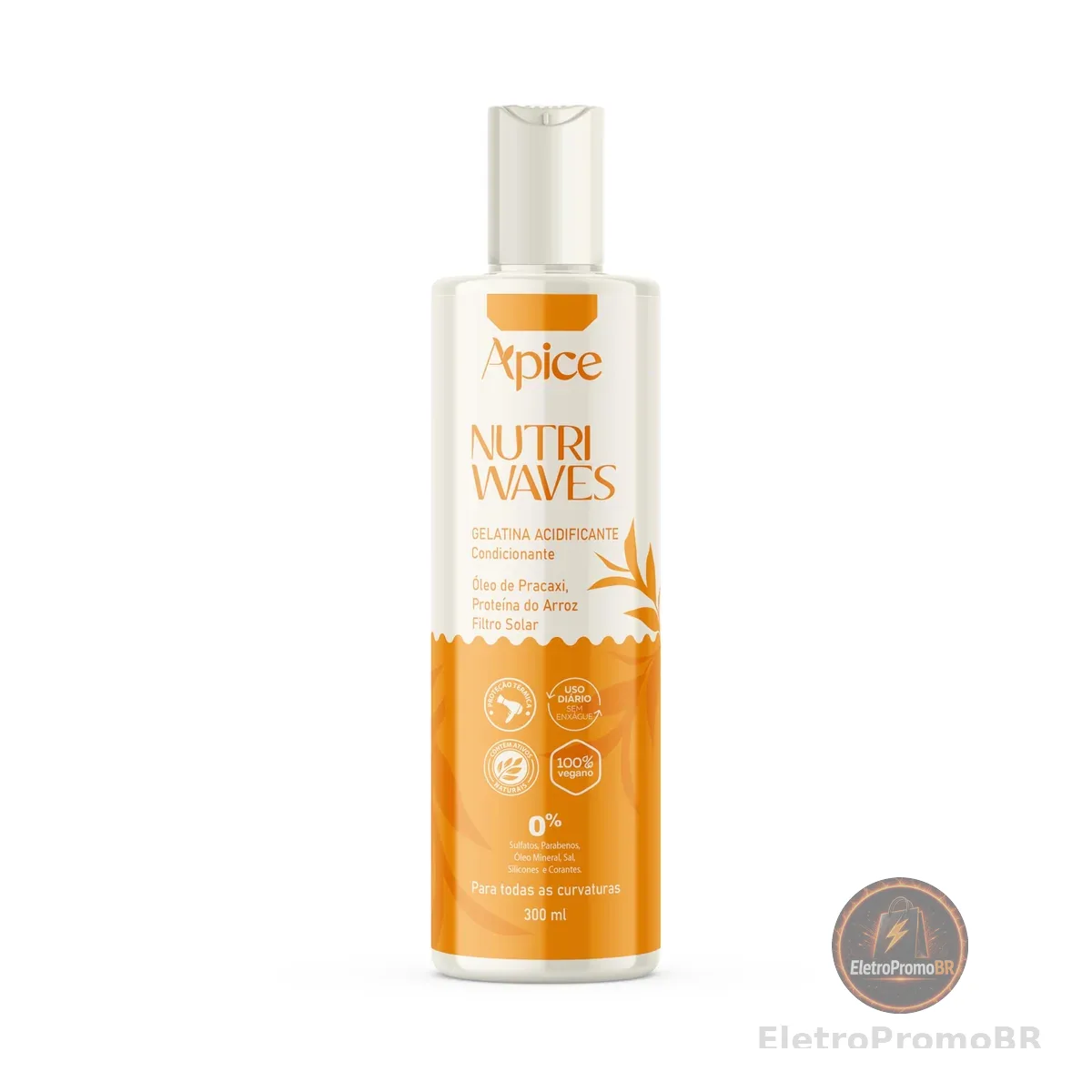 Ápice Nutri Waves Gelatina Acidificante e Condicionante | Ativação e Fixação da Curvatura com Hidratação, Brilho e Controle de Frizz | 300ml