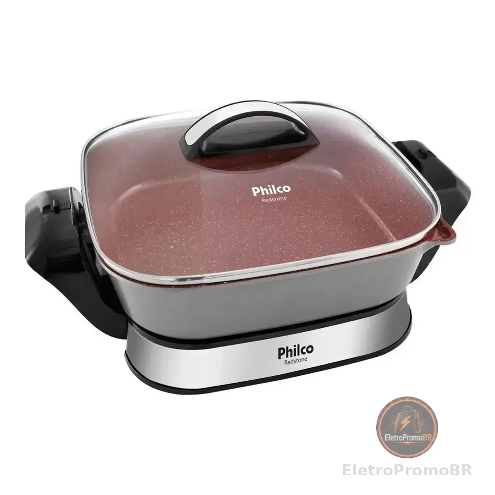 Panela Elétrica Redstone Com Revestimento 4l Vermelha Philco Vermelho 60 Hz Cinza Com Vermelho 220v