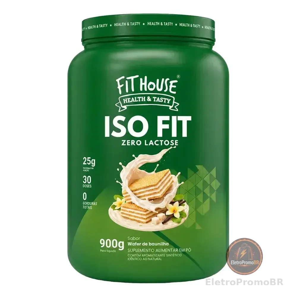 Iso Fit Proteina Isolada Zero Lactose Fit House 900g Wafer De Baunilha