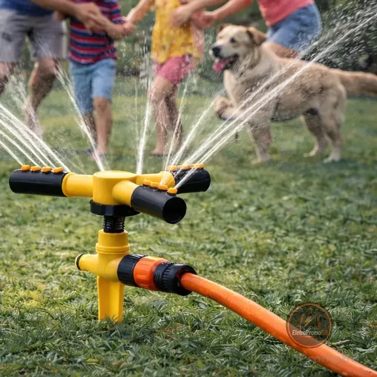 Aspersor Giratório 360° Irrigador Jardim 12 Bicos 10m