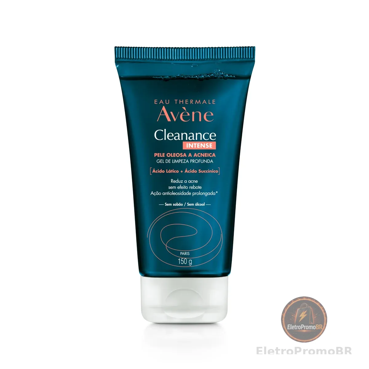 Avène Cleanance Intense Gel de Limpeza Facial Profunda com Ácido Lático e Ácido Succínico que Reduz 86% da Acne e 83% dos Poros, Evita Efeito Rebote e Ação Antioleosidade Prolongada, 150g